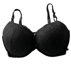 Victoria's Secret Lace Push Up Underwire Bra Women 36DDD Black Adjustable Padded